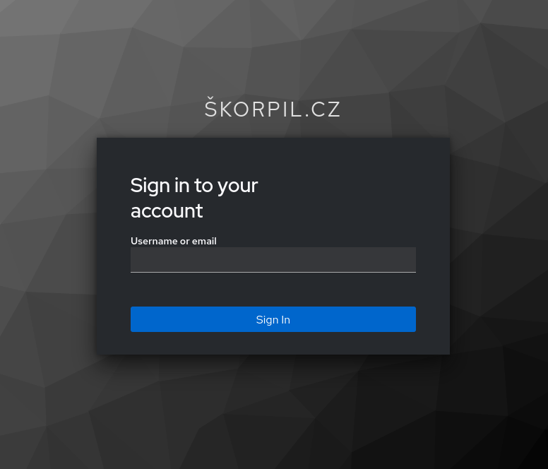 Keycloak login screen